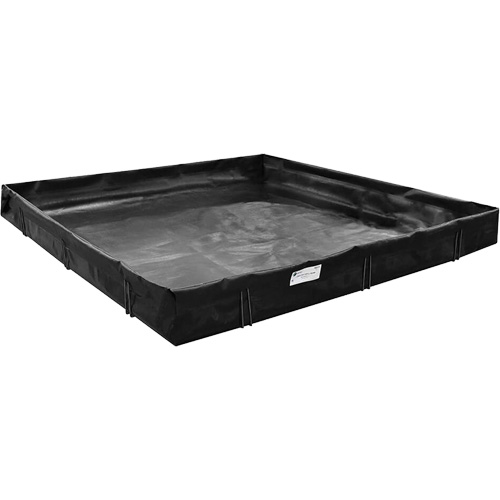 Berme de confinement des d&eacute;versements, Capacit&eacute; 9350 gal. US, 50' la x 25' lo x 1" h, Support en L Sidevic Inc.