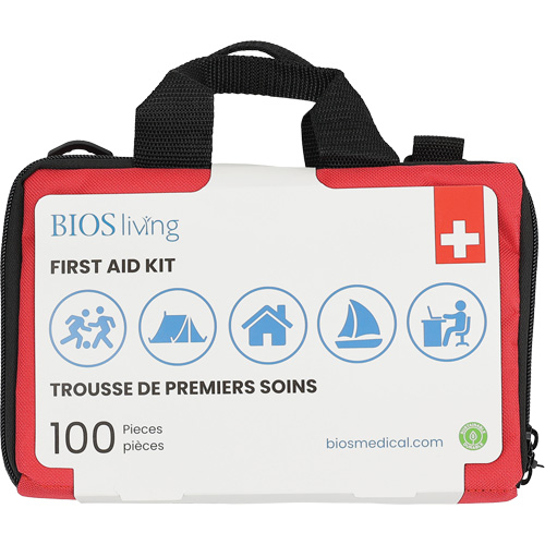 100-Piece Home & Travel First Aid Kit, Nylon Bag Sidevic Inc.