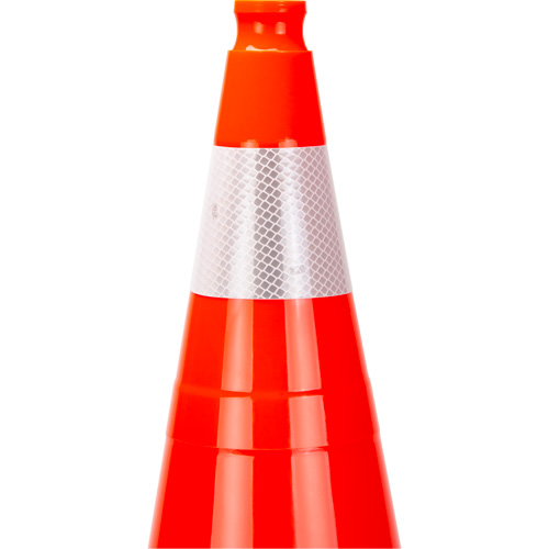 C&ocirc;ne de signalisation de premi&egrave;re qualit&eacute;, 28", Orange, Bande(s) r&eacute;fl&eacute;chissante(s) 4" Sidevic Inc.