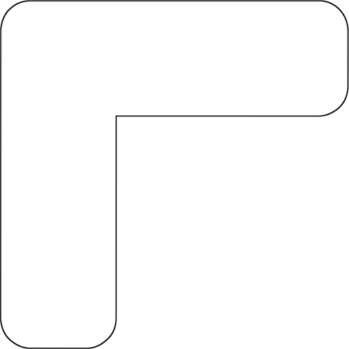 Floor Marking Shapes, L, 7" L x 3.5" W, White, Vinyl Sidevic Inc.