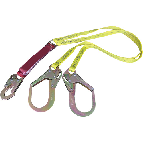 External Energy Absorber Lanyard with 2-1/4" Hooks, 6', Snap Hook Center, Snap Hook Leg Ends, Polyester Sidevic Inc.