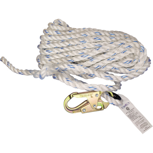 Vertical Life Line with 3/4" Snap Hook & Thimble Eye Sidevic Inc.