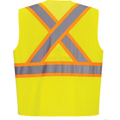 Veste de s&eacute;curit&eacute; &agrave; bandes contrastantes, Jaune lime haute visibilit&eacute;, Petit, Polyester Sidevic Inc.