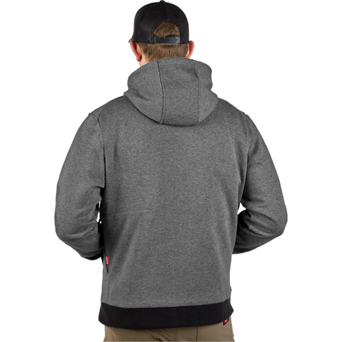 Chandail &agrave; capuchon chauffant M12 avec pile, Hommes, Grand, Gris, Poly-coton Sidevic Inc.