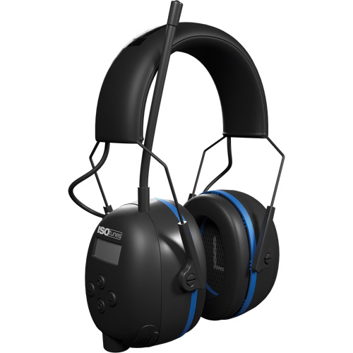 &eacute;couteurs Bluetooth AM/FM Air Defender noir & bleu, Style Bandeau, 25 dB Sidevic Inc.