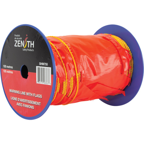 Ligne d'avertissement avec fanions, 328' lo, Orange/Jaune Sidevic Inc.