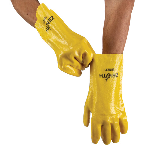 Rough-Finish Chemical-Resistant Gloves, Size 9, 12" L, PVC, Interlock Inner Lining, 47-mil Sidevic Inc.