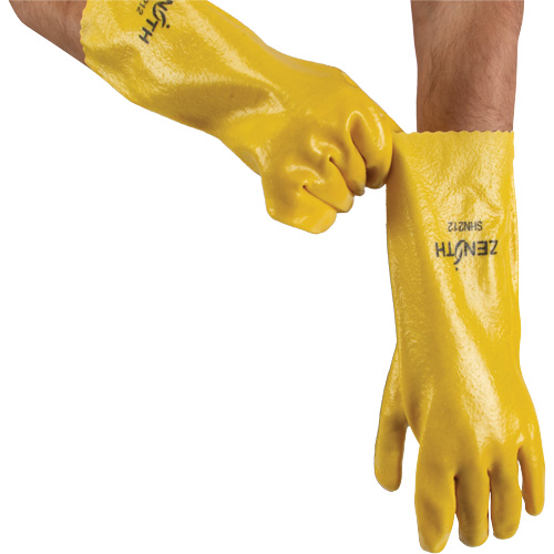 Rough-Finish Chemical-Resistant Gloves, Size 9, 14" L, PVC, Interlock Inner Lining, 47-mil Sidevic Inc.