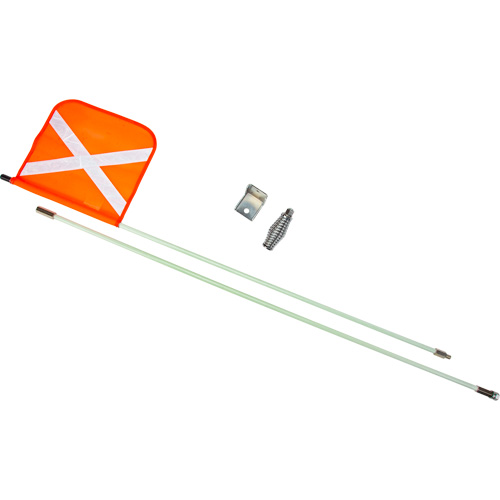 Heavy-Duty Safety Whip, Threaded Mount, 8' High, Orange with Reflective X Sidevic Inc.