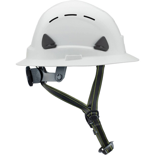 Casque Fibre Metal de style escalade avec bordure compl&egrave;te, R&eacute;pond aux normes CSA type 2, Suspension Rochet, Ventil&eacute; Sidevic Inc.
