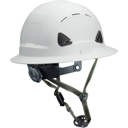 Casque Fibre Metal de style escalade avec bordure compl&egrave;te, R&eacute;pond aux normes CSA type 2, Suspension Rochet, Ventil&eacute; Sidevic Inc.