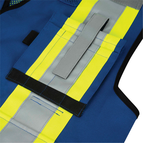 6681 Veste d'arpenteur antimicrobienne haute visibilit&eacute; avec dos en maille, Bleu royal, Petit, Polyester Sidevic Inc.