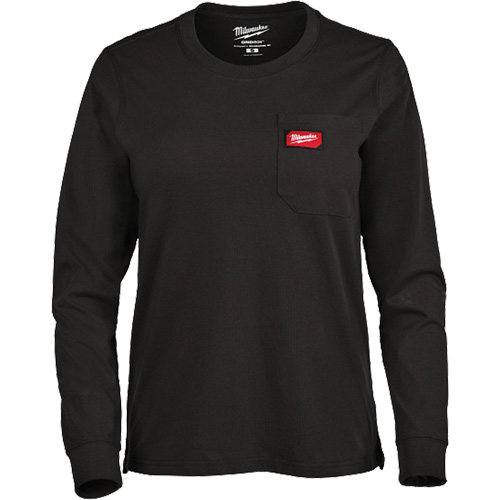 GRIDIRON Long Sleeve Pocket T-Shirt, Women's, X-Small, Black Sidevic Inc.