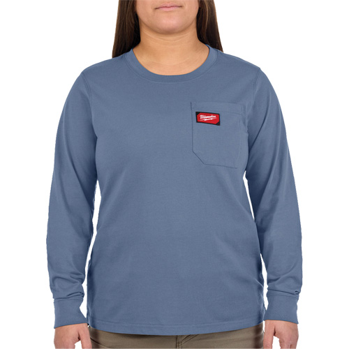 GRIDIRON Long Sleeve Pocket T-Shirt, Women's, X-Small, Blue Sidevic Inc.
