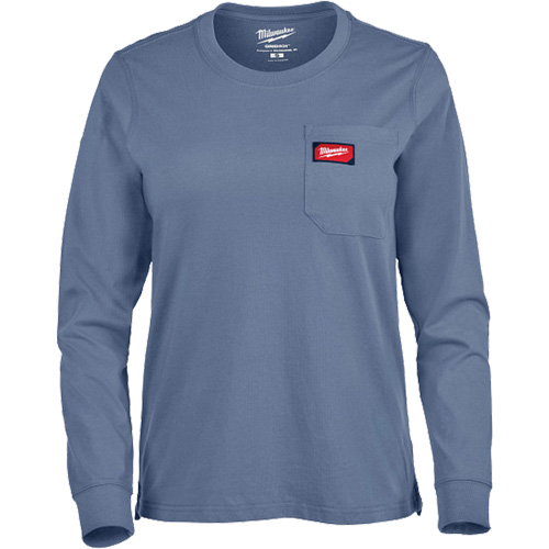 GRIDIRON Long Sleeve Pocket T-Shirt, Women's, X-Small, Blue Sidevic Inc.
