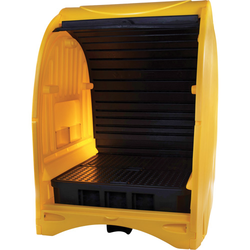 4-Drum Hard Cover Spill Pallet, 68.11" L x 61.61" W x 83.07" H, 1433 lbs. Load Capacity Sidevic Inc.