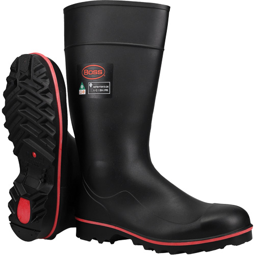Boss&reg; Footwear Full ESR Safety Boot, Polyblend/PVC, Steel Toe, Size 6 Sidevic Inc.