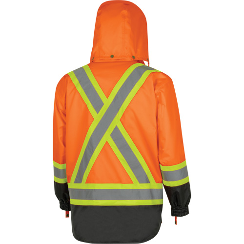 5056 Pioneer&reg; Yukon 7-in-1 Waterproof Winter Safety Parka, Polyester, Black/High Visibility Orange, X-Small Sidevic Inc.