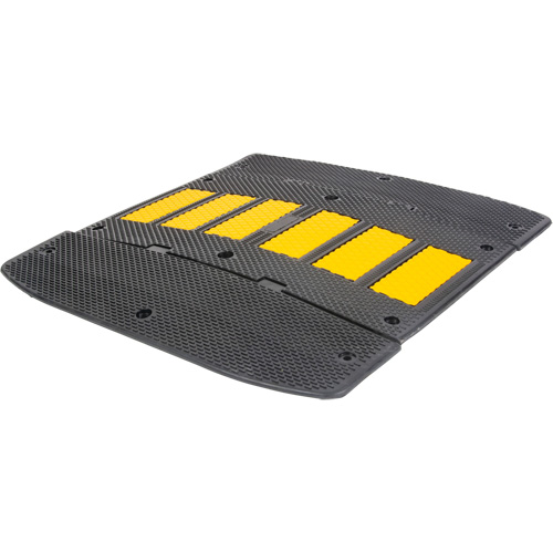 Speed Hump with End Caps, Rubber, 2' L x 36" W x 1-1/4" H Sidevic Inc.