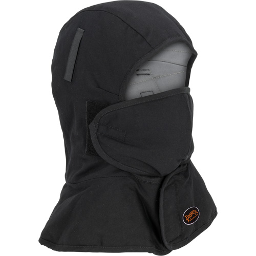 Pioneer 765A Flame-Resistant Quilted Hard Hat Liner with Long Neck & Detachable Mouthpiece, Black/Grey, Cotton/FR-Tech&reg;/Modacrylic/Nylon Sidevic Inc.