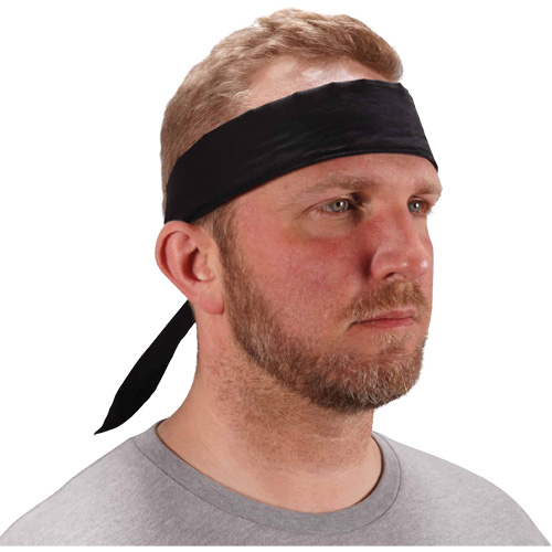 Chill-Its 6702 Cooling Headband with Embedded Polymers & Tie Closure, Black Sidevic Inc.