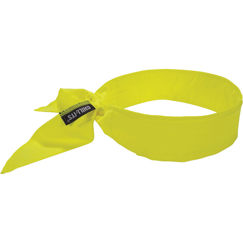 Chill-Its 6702 Cooling Headband with Embedded Polymers & Tie Closure, High Visibilty Lime-Yellow Sidevic Inc.