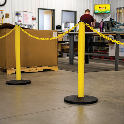 Ensemble de montants industriels avec chaîne en plastique, Hauteur de 37", Jaune Sidevic Inc.
