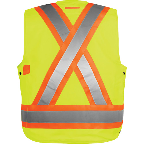Veste haute visibilit&eacute; pour arpenteur, Orange haute visibilit&eacute;, Petit, Polyester Sidevic Inc.