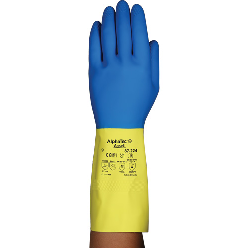 Gants r&eacute;sistants aux produits chimiques AlphaTec 87-224, Taille 10, 12,8" lo, N&eacute;opr&egrave;ne/Latex de caoutchouc, Doublure en Coton/Ouat&eacute;e, 26,8 mils Sidevic Inc.
