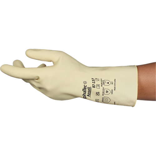 Gants naturels et l&eacute;gers AlphaTec 87-137, Taille 8, 11,8" lo, Latex de caoutchouc, 16 mils Sidevic Inc.