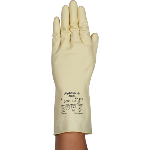 Gants naturels et l&eacute;gers AlphaTec 87-137, Taille 8, 11,8" lo, Latex de caoutchouc, 16 mils Sidevic Inc.