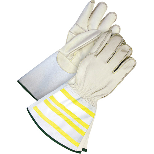Gants utilitaires haute visibilit&eacute; avec manchette de 6,25", Moyen, Paume en Cuir fleur de vache Sidevic Inc.
