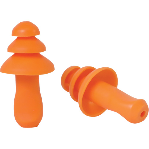 SEALTEC TipGrip Orange TPR Triple-Flange Reusable Earplugs, Uncorded, Bulk - Box, 26 dB dB NRR, One-Size Sidevic Inc.