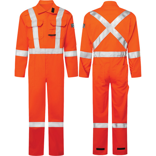 Avenger 7 oz. Coveralls, Size 42 Tall, High-Visibility Orange Sidevic Inc.