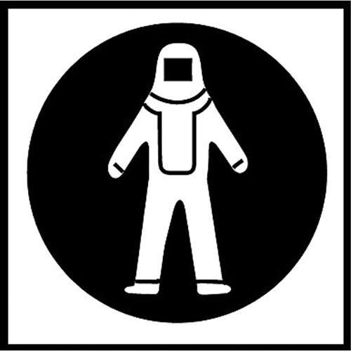 &eacute;tiquettes avec pictogramme Right to Know - Combinaison pleine protection, Vinyle, Feuille, 5/8" lo x 3/4" la Sidevic Inc.