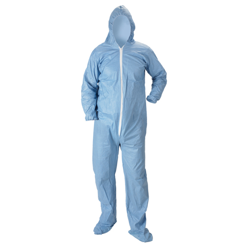 Combinaison &agrave; capuchon ignifuge Pyrolon Plus 2 avec bottes, Petit, Bleu, Tissu ignifug&eacute; Sidevic Inc.