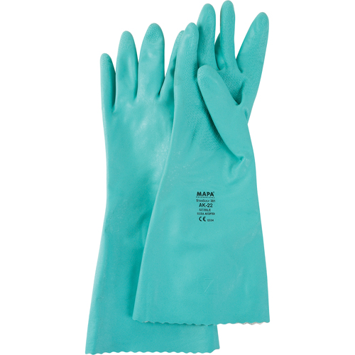 Gants &agrave; prise emboss&eacute;e &agrave; motif en Z StanSolv, Taille Petit/7, 14" lo, Nitrile, Doublure en Interlock, 11 mils Sidevic Inc.