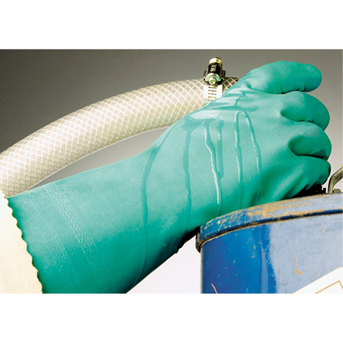 Gants &agrave; prise emboss&eacute;e &agrave; motif en Z StanSolv, Taille Moyen/8, 14" lo, Nitrile, Doublure en Interlock, 11 mils Sidevic Inc.