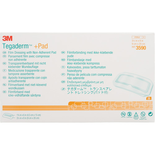 Tegaderm Transparent Dressing With Absorbent Pad, Rectangular/Square, 8", Plastic, Sterile Sidevic Inc.
