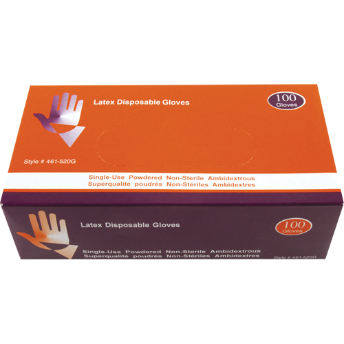 Gants calibre industriel, Moyen, Latex, Poudr&eacute;s, Blanc Sidevic Inc.