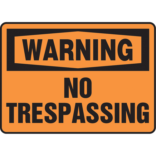 "No Trespassing" Sign, 7" x 10", Vinyl, English Sidevic Inc.
