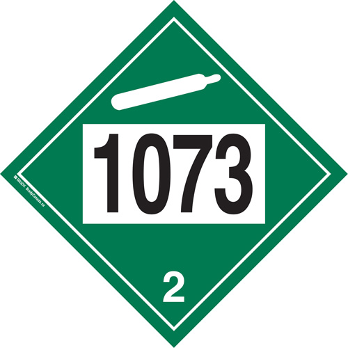 1073 Liquefied Oxygen Non-Flammable Gas TDG Placard, Plastic Sidevic Inc.