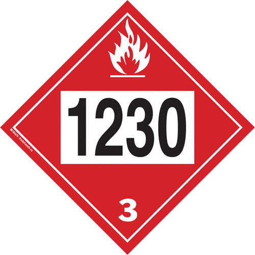 Plaque-&eacute;tiquette TMD 1230 pour m&eacute;thanol, Plastique Sidevic Inc.