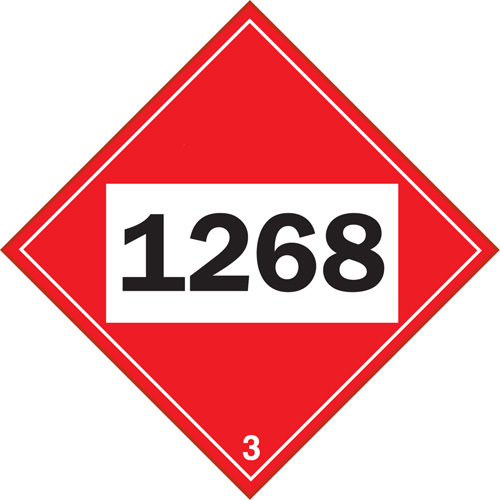 Plaque-&eacute;tiquette TMD 1268 pour distillats de p&eacute;trole, Plastique Sidevic Inc.