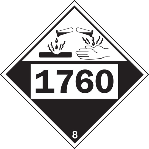 1760 Aluminum Phosphate Corrosive Materials TDG Placard, Plastic Sidevic Inc.
