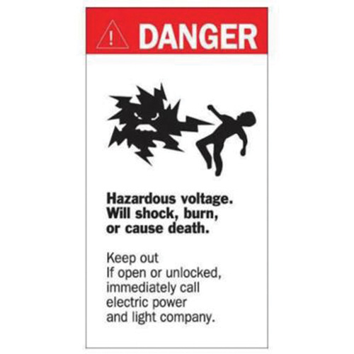 Enseigne Danger Hazardous Voltage, 8" x 4-1/2", Acrylique, Anglais avec pictogramme Sidevic Inc.