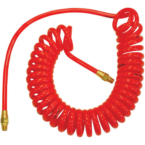 Tuyaux &agrave; air autor&eacute;tractables en polyur&eacute;thane Flexcoil a/raccords, Air, 3/8" DI x 15' lo, Polyur&eacute;thane, 140 psi &agrave; 23 °C Sidevic Inc.