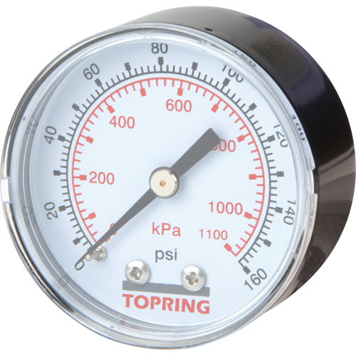 Mini Regulators - Replacement Gauge, 2" , 0 - 160 psi, Back Mount, Analogue Sidevic Inc.