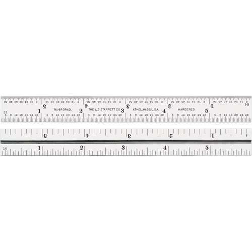 Junior Combination Squares, 6" L, 8/100" Graduations, Steel, Satin Sidevic Inc.