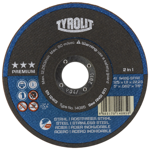 Meules &agrave; tronçonner 2-en-1 Thincut de premi&egrave;re qualit&eacute;, 4-1/2" x 1/16", Arbre de 7/8", Type 1, Oxyde d'aluminium, 13 300 Tr/min Sidevic Inc.